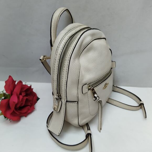 Coach Andi Mini Cream White Pebble Leather Top Handle Zipper Backpack main image 15